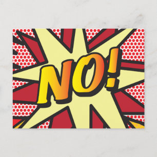 NEIN Ihre Nachricht Sprechblase Spaß Retro Ankündigungspostkarte