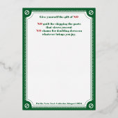 NEIN ins Weihnachten bringen Folieneinladung (Rückseite)