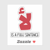 Nein ist ein voller Satz in Arabisch Funny Aufkleber (Blatt)