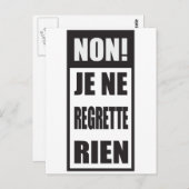 Nein! Je ne regrette rien Postkarte (Vorne/Hinten)