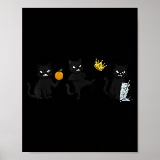 Nein Keine Könige Kein ICE Lustige Schwarze Katze Poster