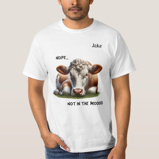"Nein..." Kuh Pun für anpassbare Männer T-Shirt (Vorderseite)