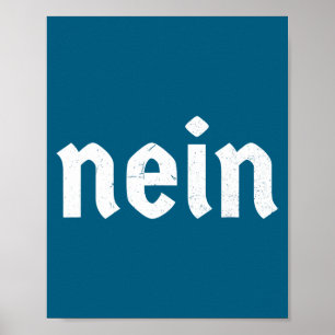 Nein Lustiger Deutscher Nein Sagt Kostüm Nein Deut Poster