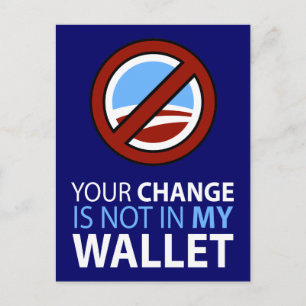 Nein Obama: Ihr Wandel ist nicht in meinem Portemo Postkarte