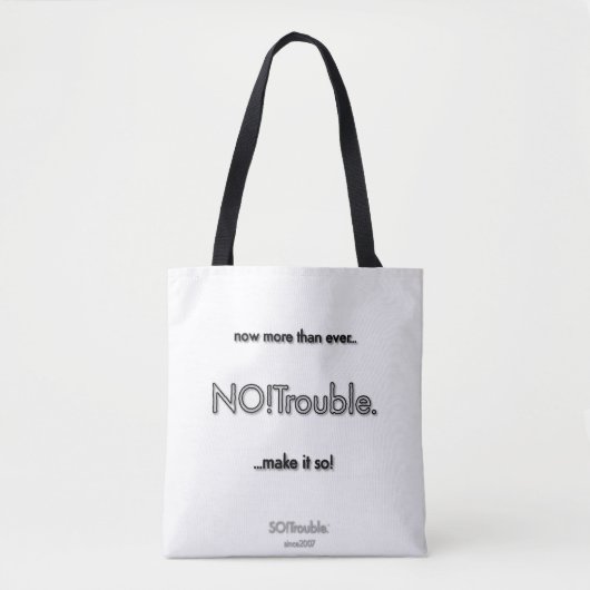 NEIN!Problem mit schwarzen Schlagzeilen auf weißem Tasche (Vorderseite)