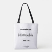 NEIN!Problem mit schwarzen Schlagzeilen auf weißem Tasche (Rückseite)