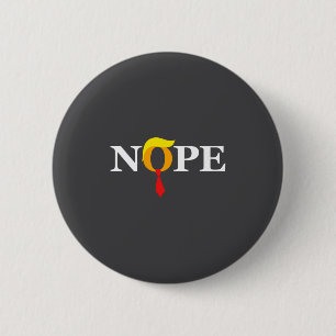 Nein Rote Krawatte Trump Wig Orange Gesicht Lustig Button