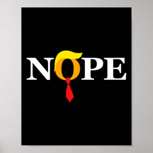 Nein Rote Krawatte Trump Wig Orange Gesicht Lustig Poster