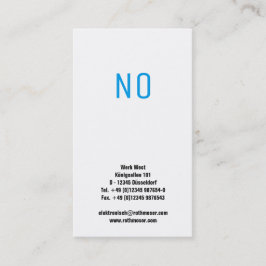 Nein! Typografie spielerisch Visitenkarte