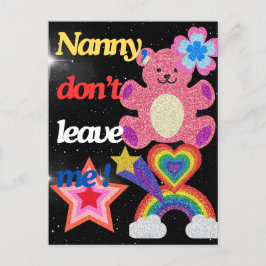 Nein, verlass mir nicht! einladungspostkarte