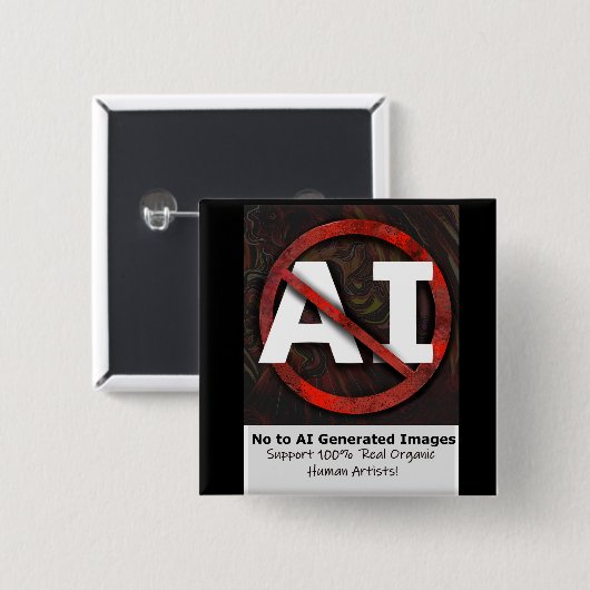 Nein zu AI 'Art' generierten Bildern Button (Vorne & Hinten)