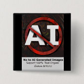 Nein zu AI 'Art' generierten Bildern Button (Vorderseite)