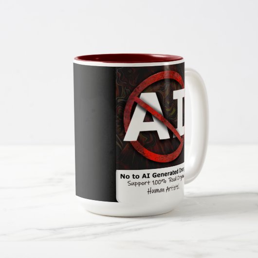 Nein zu AI 'Art' generierten Bildern Zweifarbige Tasse (VorderseiteRechts)
