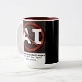 Nein zu AI 'Art' generierten Bildern Zweifarbige Tasse (Vorderseite Links)