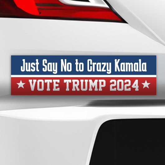 Nein zu Crazy Kamala Pro Donald Trump 2024 Autoaufkleber