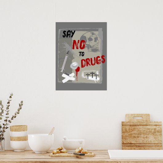 Nein zu Drogen Grimischer Tod als Medikament Poster (Küche)