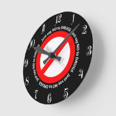 Nein zu Drogen Runde Wanduhr (Winkel)