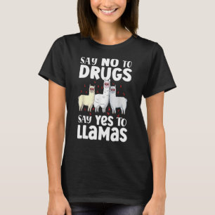Nein zu Drogen sagen Ja zu Lamas unterstützen Red T-Shirt
