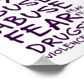 Nein zu Gewalt, Missbrauch, Drogen, Alkohol und An Poster (Ecke)