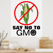 Nein zu GVO-Maiskolben Poster (Küche)