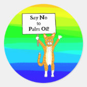 Nein zu Palmöl-Öko Runder Aufkleber (Vorderseite)