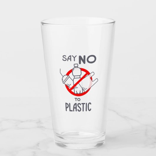 Nein zu Plastik Glas (Vorderseite)