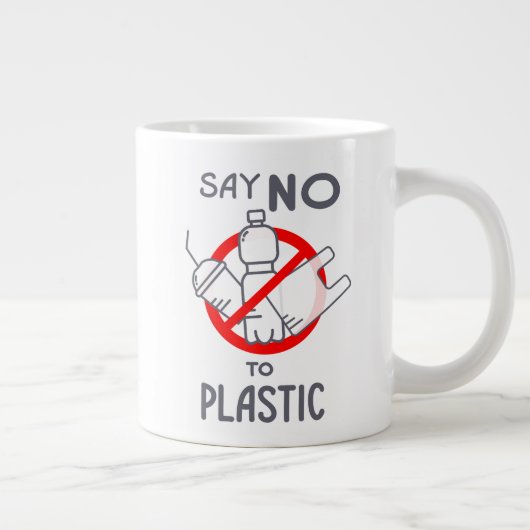 Nein zu Plastik Jumbo-Tasse (Rechts)