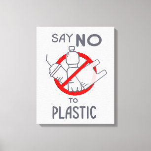 Nein zu Plastik Leinwanddruck