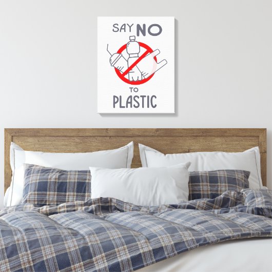 Nein zu Plastik sagen Leinwanddruck (Insitu (Schlafzimmer))