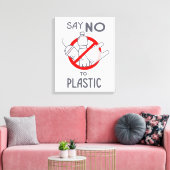 Nein zu Plastik sagen Leinwanddruck (Insitu (Wohnzimmer))