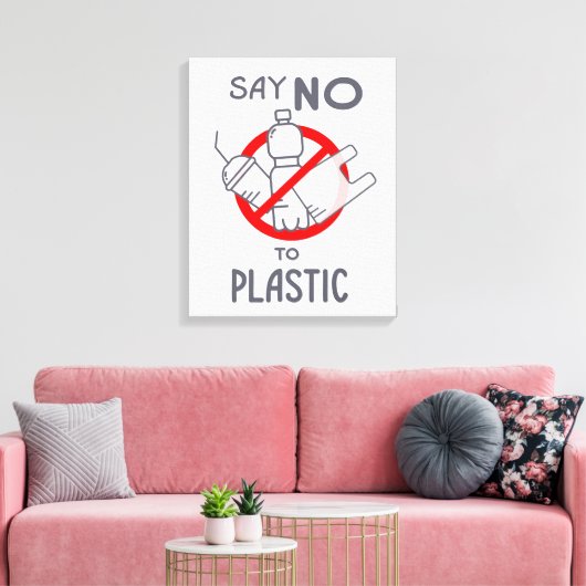 Nein zu Plastik sagen Leinwanddruck (Insitu (Wohnzimmer))