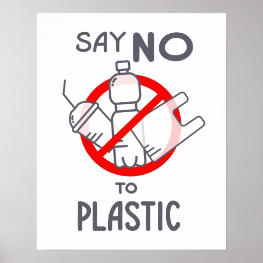 Nein zu Plastik sagen Poster (Vorne)