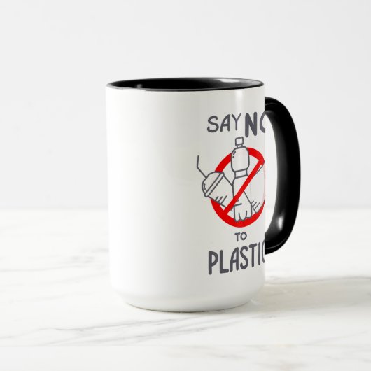 Nein zu Plastik Tasse (VorderseiteRechts)