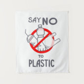 Nein zu Plastik Wandteppich (Vorderseite)