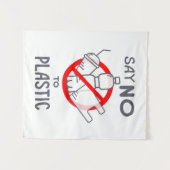 Nein zu Plastik Wandteppich (Vorderseite (Horizontal))