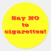 Nein zu Zigaretten - Aufkleber (Vorderseite)