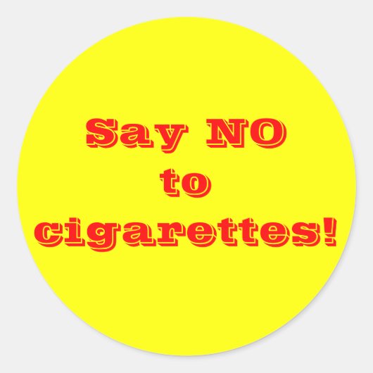 Nein zu Zigaretten - Aufkleber (Vorderseite)