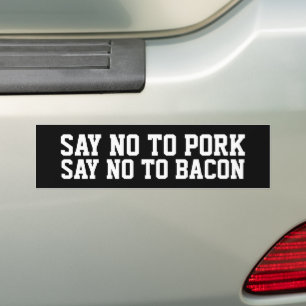 NEIN ZUM PORTIEREN, NEIN ZU BACON-AUTOAUFKLEBERN AUTOAUFKLEBER