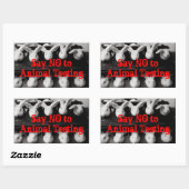 Nein zum Set "Tierversuche auf Bunnies-Sticker" Rechteckiger Aufkleber (Blatt)