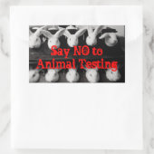 Nein zum Set "Tierversuche auf Bunnies-Sticker" Rechteckiger Aufkleber (Tasche)