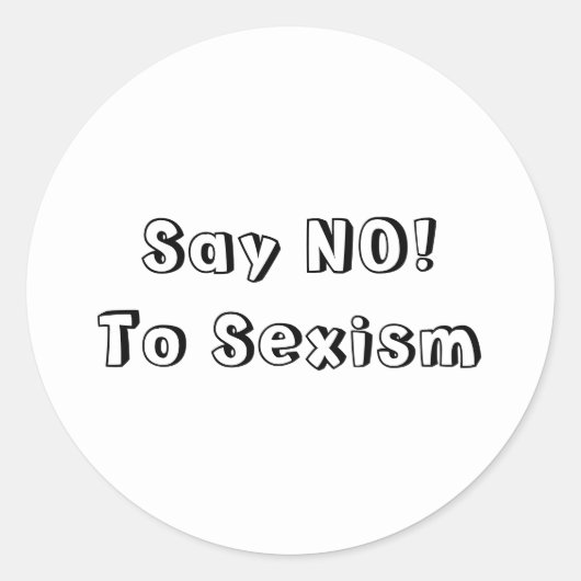 Nein zum Sexismus Runder Aufkleber (Vorderseite)