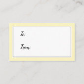 Nein zum Wrapping Baby Shooter Butter Yellow Gift Begleitkarte (Rückseite)