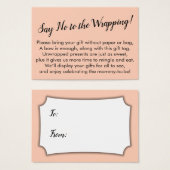 Nein zum Wrapping Baby Showsalmon Geschenkkarte (Vorne & Hinten)