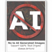 Nein zur AI 'Art' Generated Images Square Sticker (Vorderseite)