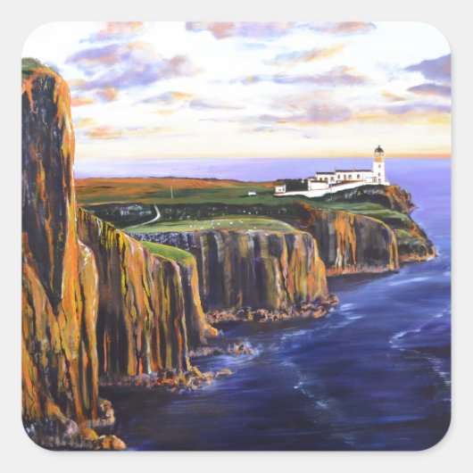 Neist Point - Isle of Skye Quadratischer Aufkleber (Vorderseite)