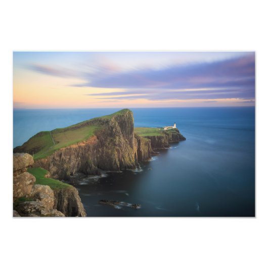 Neist Point Leuchtturm auf Skye bei Sonnenuntergan Fotodruck (Vorne)