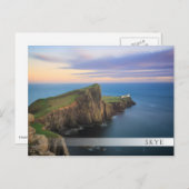 Neist Point Leuchtturm auf Skye bei Sonnenuntergan Postkarte (Vorne/Hinten)