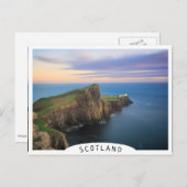 Neist Point Leuchtturm auf Skye bei Sonnenuntergan Postkarte (Vorne/Hinten)