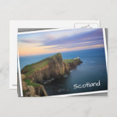 Neist Point Leuchtturm auf Skye bei Sonnenuntergan Postkarte (Vorne/Hinten)