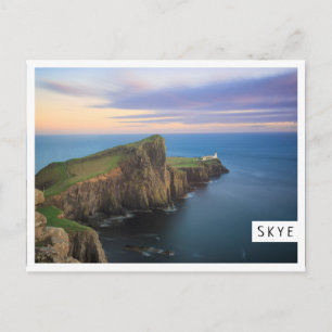 Neist Point Leuchtturm auf Skye bei Sonnenuntergan Postkarte